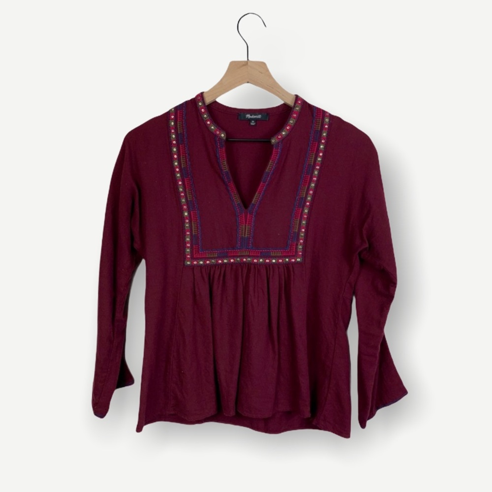 Madewell Embroidered Bohème Popover Shirt